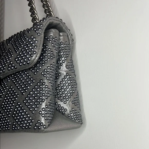 Kurt Geiger Studded Grey Shoulder Bag - Picture 7 of 12
